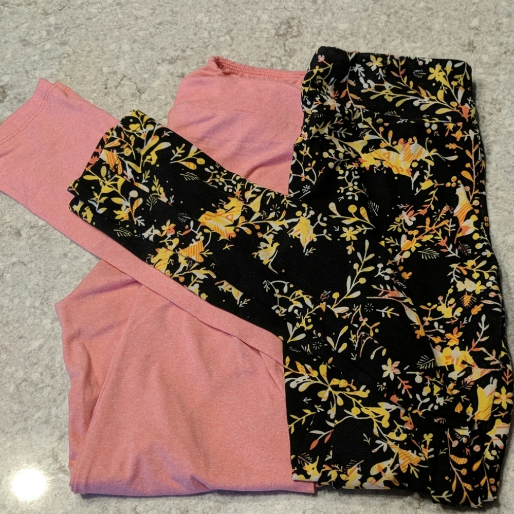 Lularoe leggings (pink and floral 2 pack)